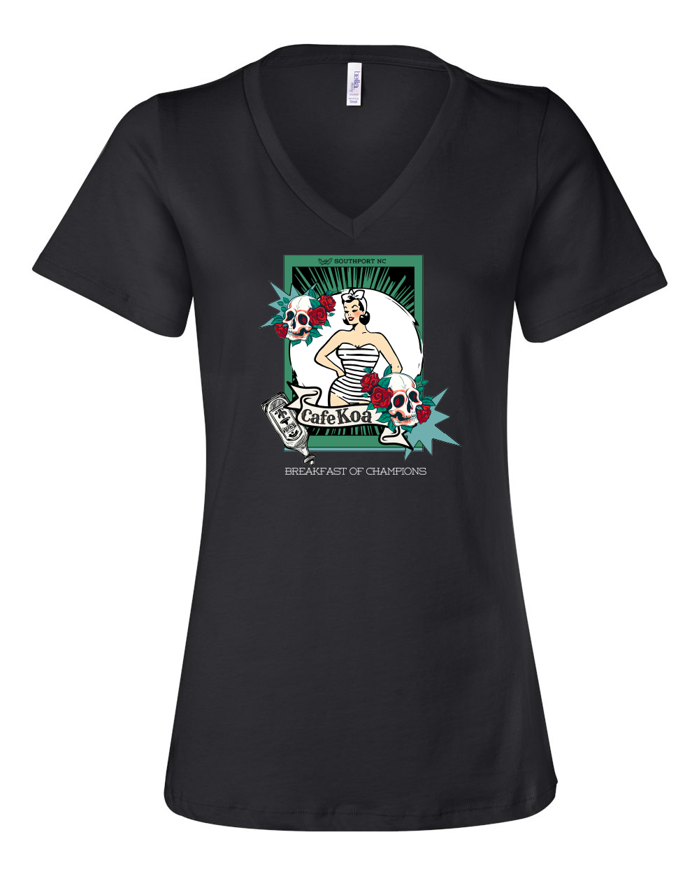 Cafe Koa Tequila Women’s Relaxed Jersey V-Neck Tee - #6405