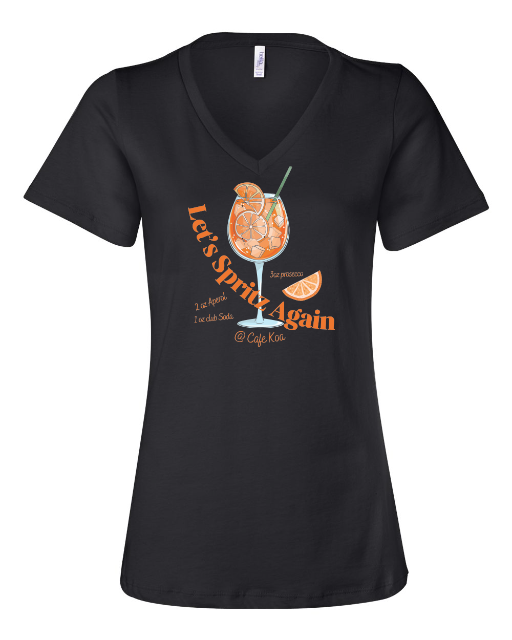 Cafe Koa Let's Spritz Again Women’s Relaxed Jersey V-Neck Tee - #6405