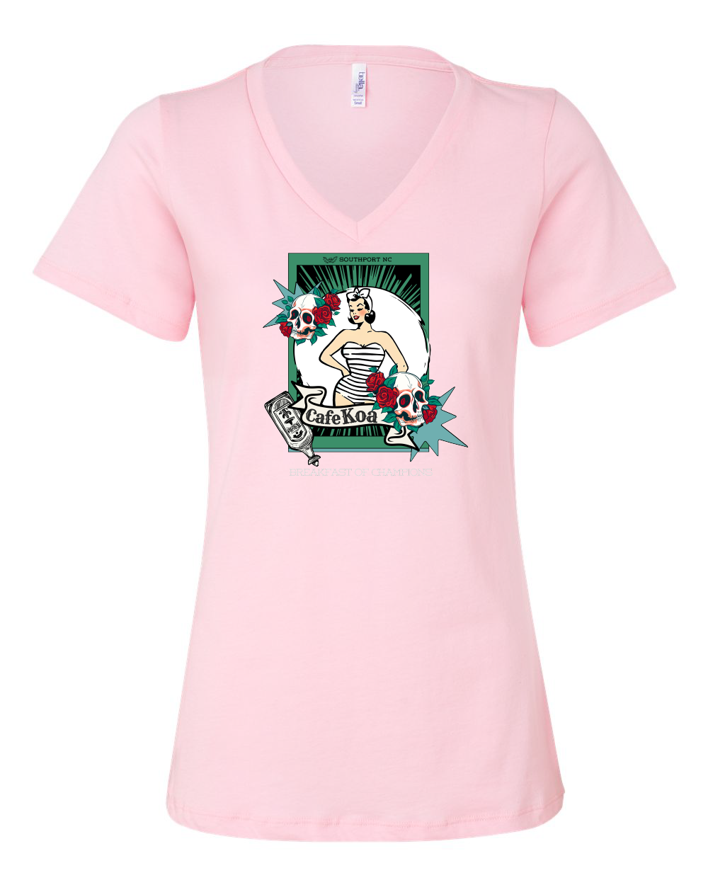 Cafe Koa Tequila Women’s Relaxed Jersey V-Neck Tee - #6405