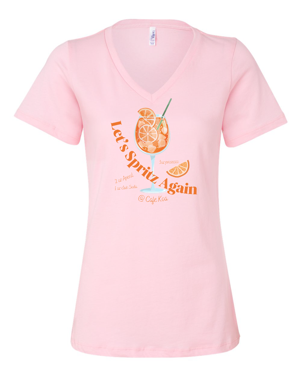 Cafe Koa Let's Spritz Again Women’s Relaxed Jersey V-Neck Tee - #6405