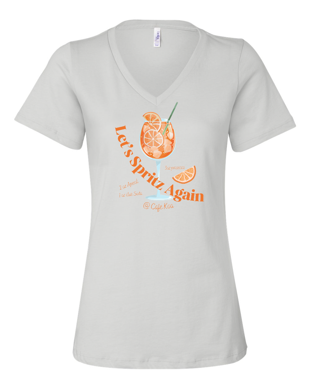 Cafe Koa Let's Spritz Again Women’s Relaxed Jersey V-Neck Tee - #6405