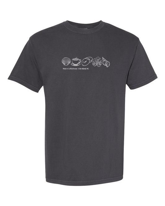 Ruby's Coffeehouse Shell Comfort Colors Unisex Garment-Dyed Heavyweight T-Shirt - #1717