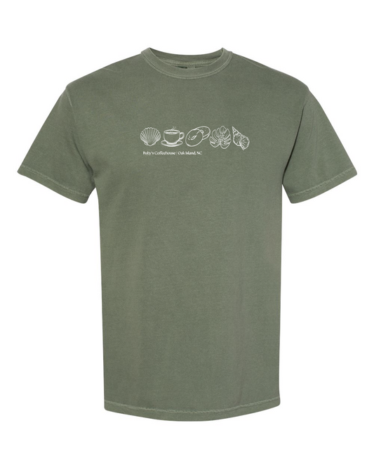 Ruby's Coffeehouse Shell Comfort Colors Unisex Garment-Dyed Heavyweight T-Shirt - #1717