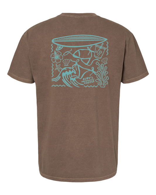 Ruby's Coffeehouse Collage Comfort Colors Unisex Garment-Dyed Heavyweight T-Shirt - #1717